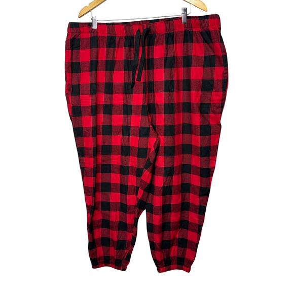 Old Navy Women’s Red Buffalo Plaid Flannel Jogger Pants XXL Petite Elastic Waist - Picture 1 of 7